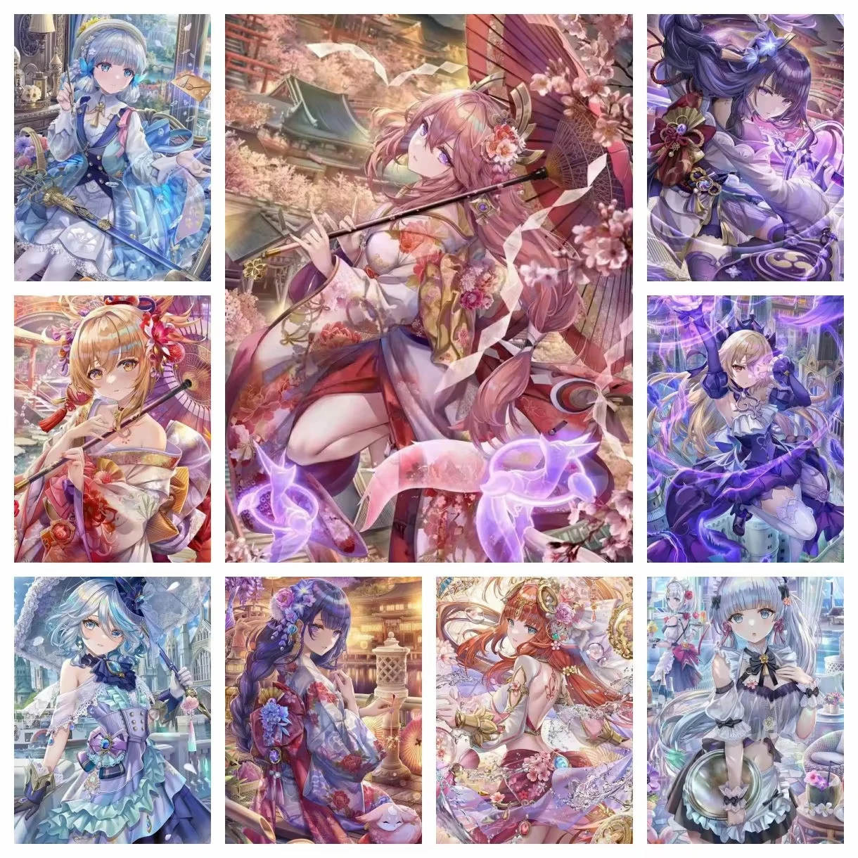 2026 Neues Diamond Painting Genshin Impact Nordlichter Cartoon-Mädchen Prinzessin Mosaik-Stickerei 5D DIY Set Heimdekoration
