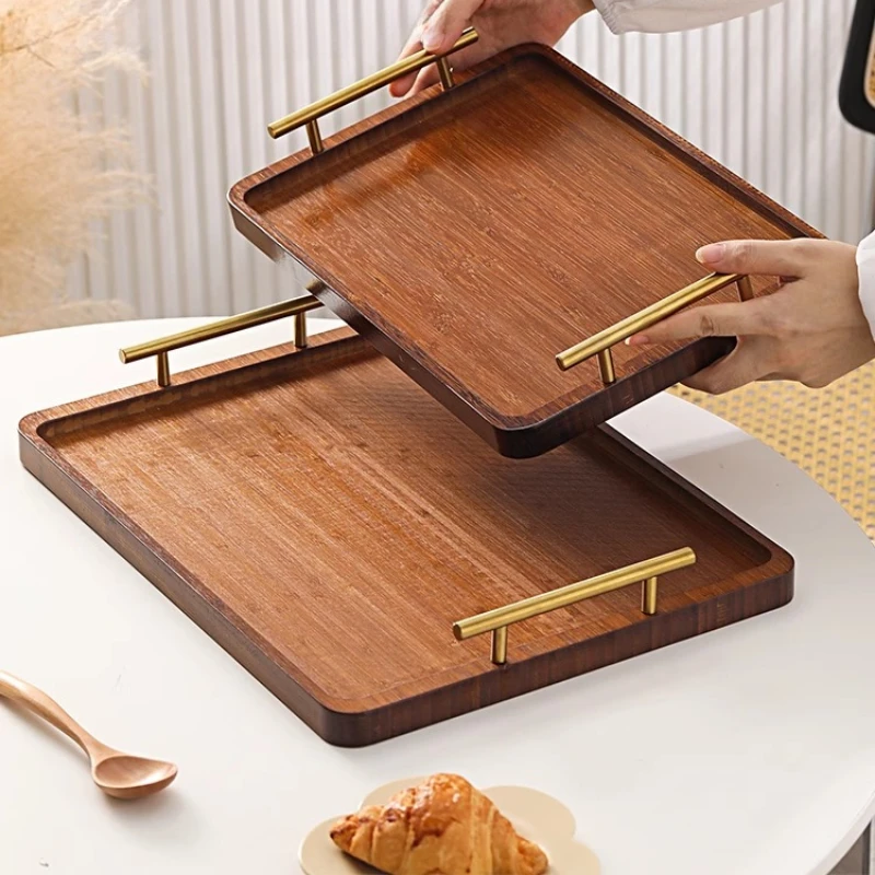 

Reception Small Tea Trays Multi-functional Modern Retro Simplicity Tea Trays Rectangle Wood Home Чайн Поднос MHCP