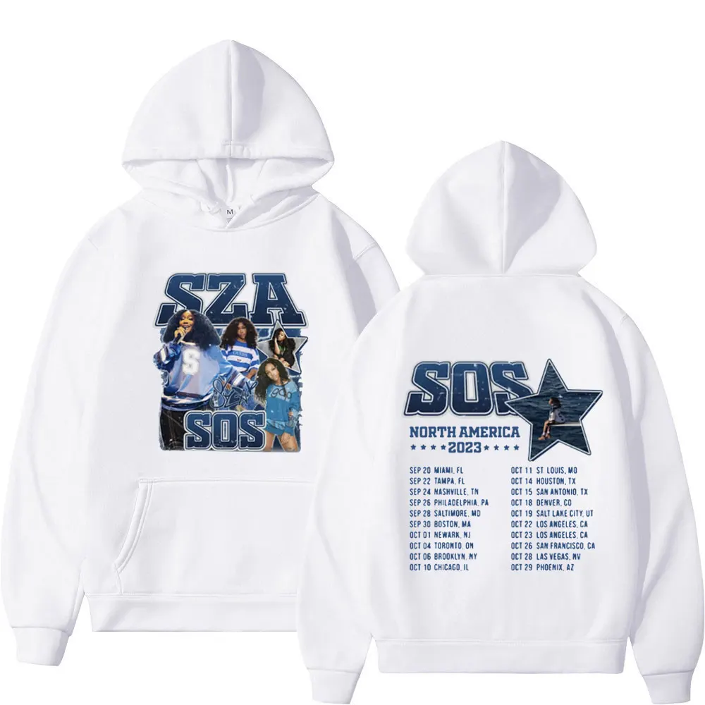 

Singer SZA Music Album SOS Tour Graphic Hoodie Men Women Hip Hop Vintage Hooded Sweatshirts Fashion Casual Oversized Pullovers