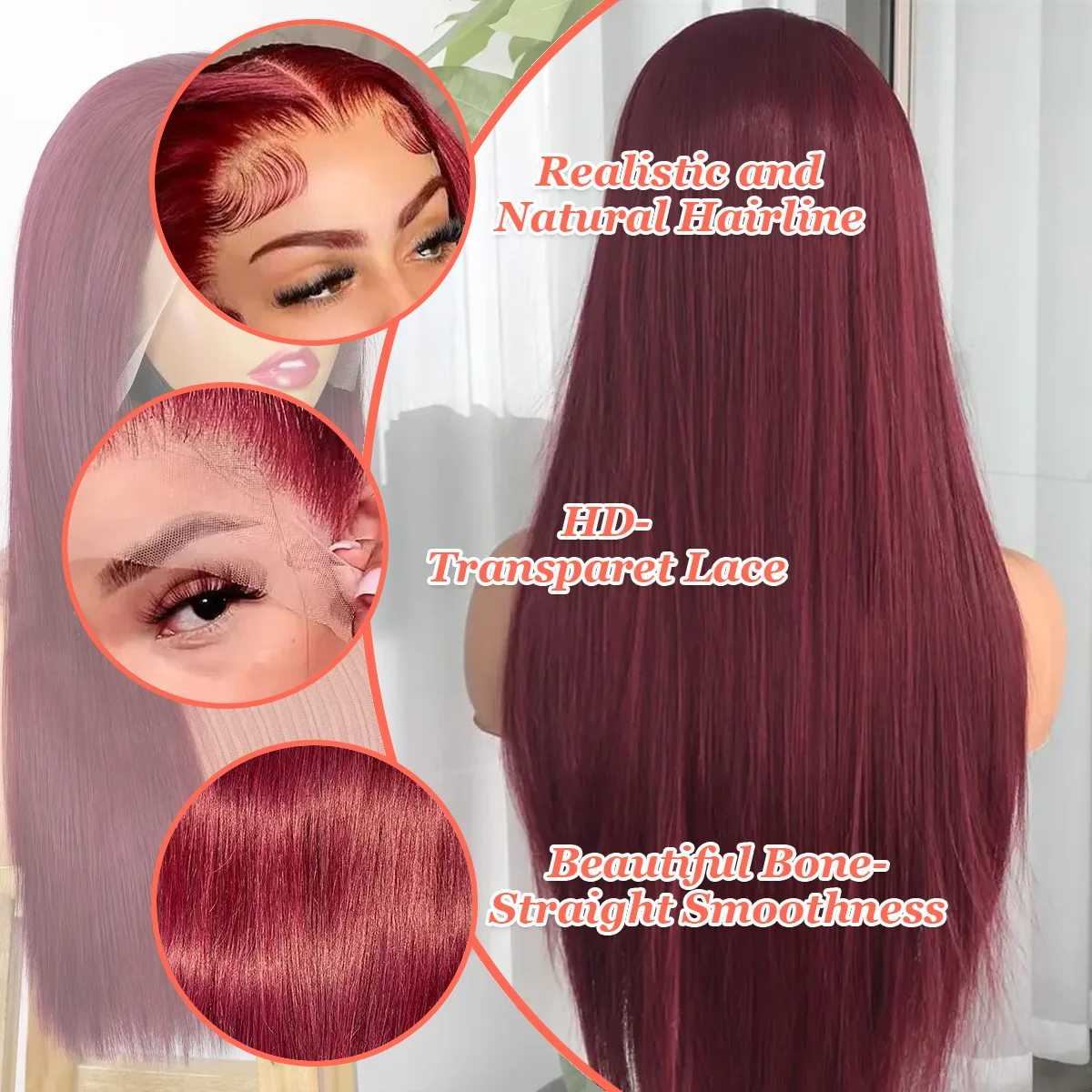 36 дюймов 99J бордовый 220% плотность прямой 13x4 13x6 HD прозрачный кружевной фронтальный парик бразильские человеческие волосы парики для женщин
