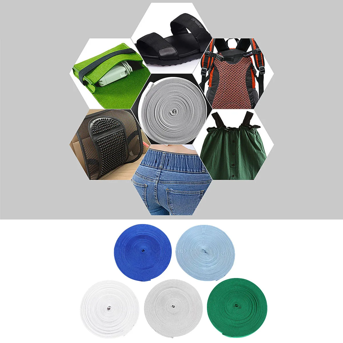 

1 Roll Thickened Elastic Band Green Durable Comfortable Shoes Elastic Strap DIY Shoes Accessory Polyester Yarn Material