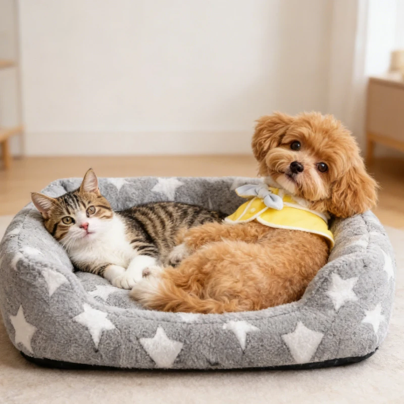 Orthopedic pet bed, soft and comfortable dog bed, small to medium-sized dog bed, winter warm cat bed