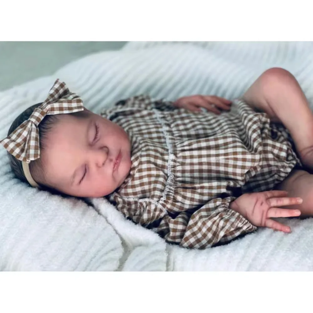 19inch Already Finished Reborn Baby Doll Laura Newborn Baby Size Hand Detailed Painted 3D Skin with Visible Veins Muñecas Bebes