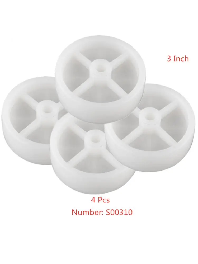 

(4 packs) Casters 3 Inch White Pp Single Wheel Diameter 75mm Bearingless Nylon Agricultural Machinery