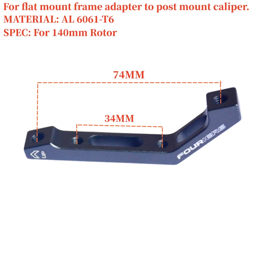 FOURIERS MTB DISC ROTOR Frame Adapter For Flat Mount Frame Adapter to Post Mount Caliper Compatibility 140MM 160MM 180MM DISC