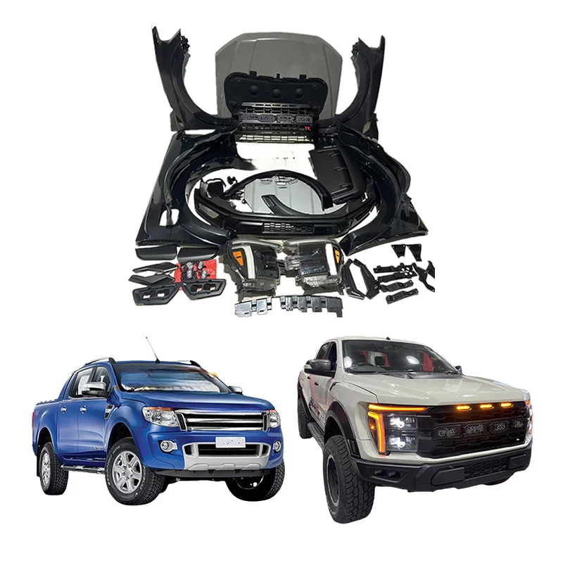 High Quality PP Plastic Facelift Conversion Body Kit Fit for T6 T7 T8 2012‑2021 Upgrade to 2025 F150 Raptor Style Car Bumper