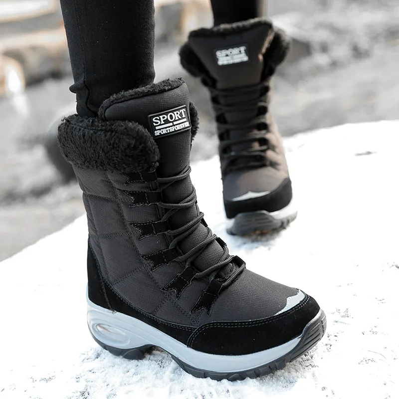 Winter Boots Women Non-slip Waterproof Snow Boots Ankle Platform Winter Shoe Booties with Thick Fur Thigh High Boots Botas Mujer