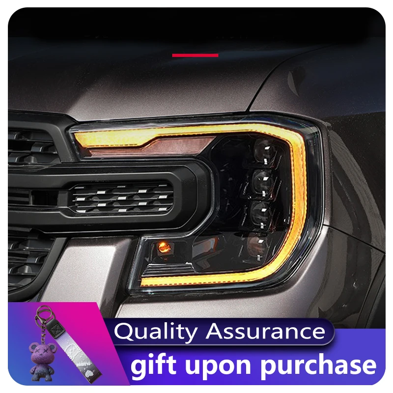 Car Styling For Ford Ranger T9 2021-2023 Front Lamp DRL Headlight Turn Signal Highlight LED Bulbs Projector Lens Automatic Tools