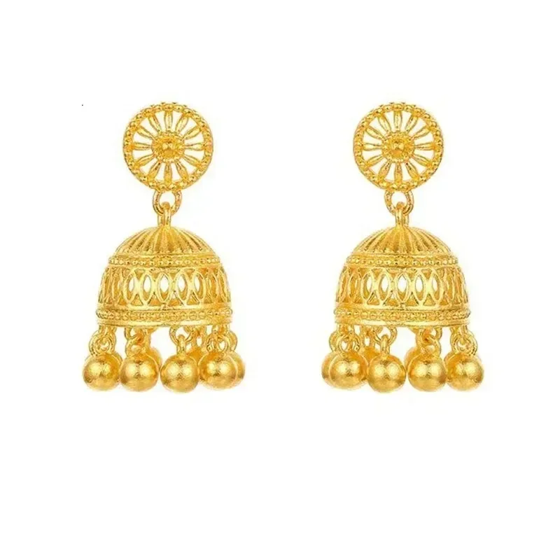 Eldorado Gold   Eldorado Gold Bohemian Women's AU999 Tassel Earrings, Fashionable Temperament 24K Ethnic Style High-end Earrings