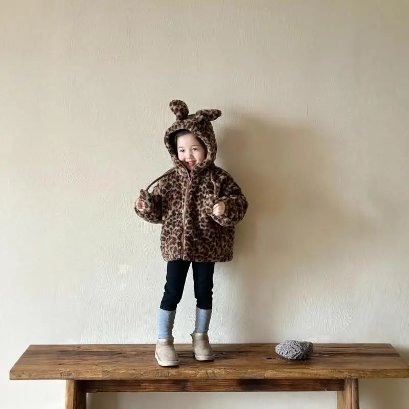 

Осенне-зимняя стеганая куртка для девочек, теплое пальто, топы с леопардовым принтом, новая модная удобная детская одежда с капюшоном для детей от 7 до 12 лет