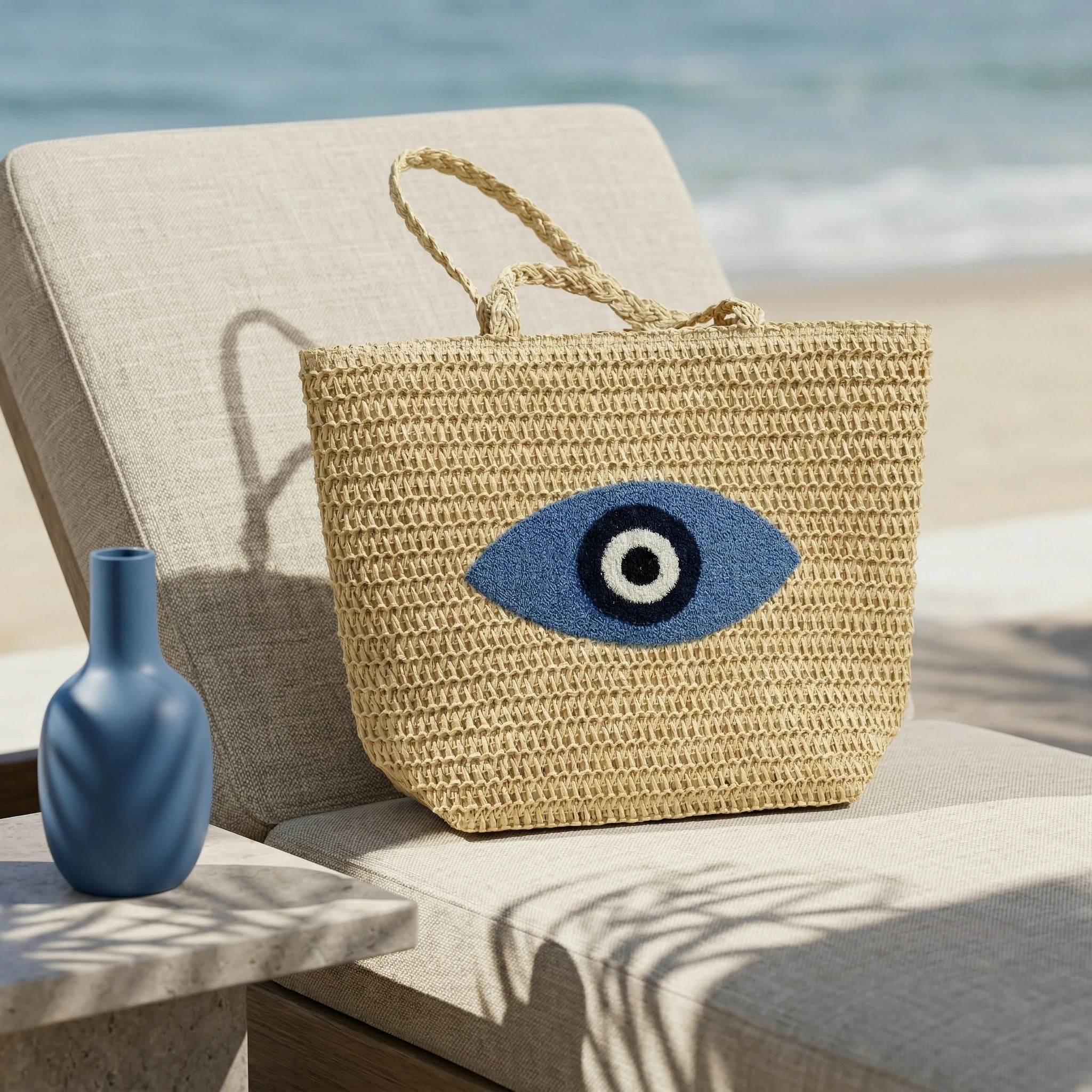 

Большая вместительная сумка-тоут из соломы ручной работы, женская сумка через плечо в богемном стиле с вышивкой, летняя плетеная сумка для пляжного отдыха