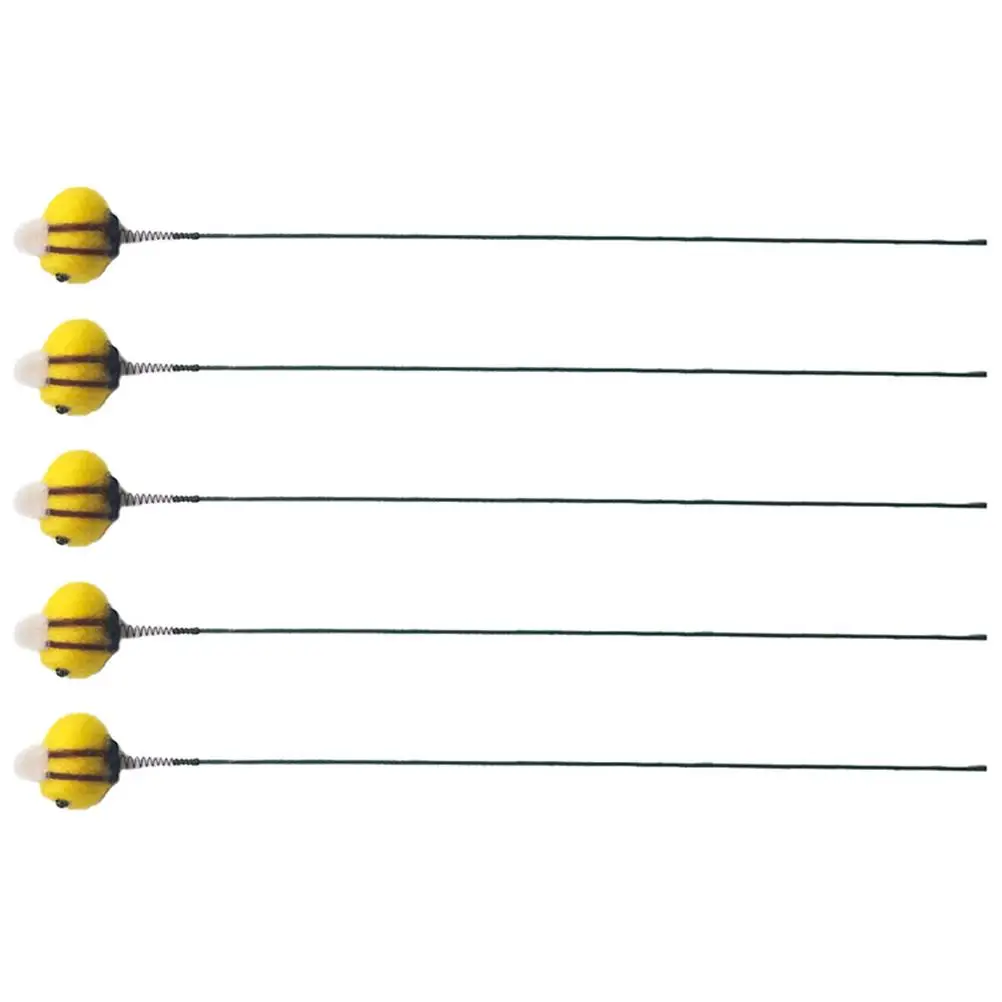 

5 Pcs Green Plant Decorative Yard Stake Little Decorations Outdoor Shake Head Stakes Brighten Ornaments Exquisite