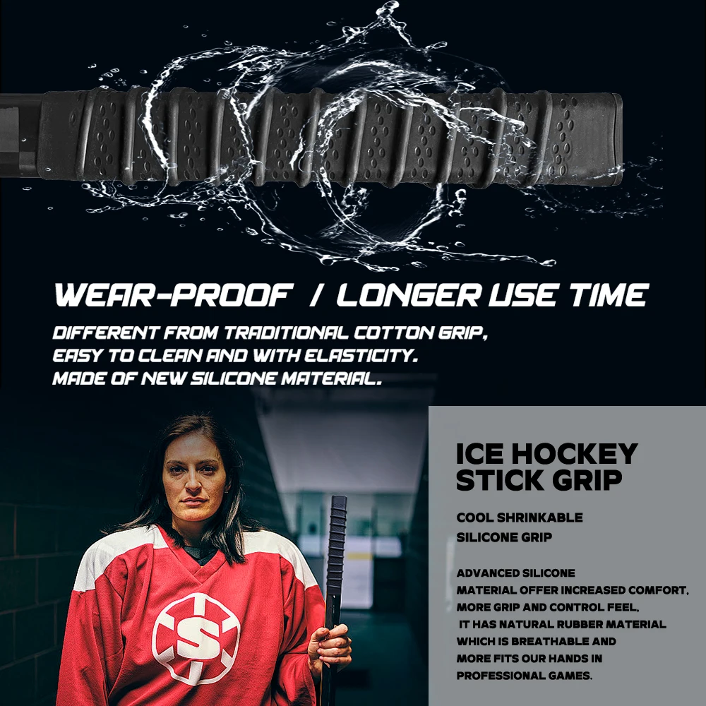 Hokey kaymaz bant 22 CM Silikon Soğuk Shrink Kol Buz Hokeyi Sopası Bant Buz Hokeyi Badminton Spor Aksesuarları Sopa Kavrama