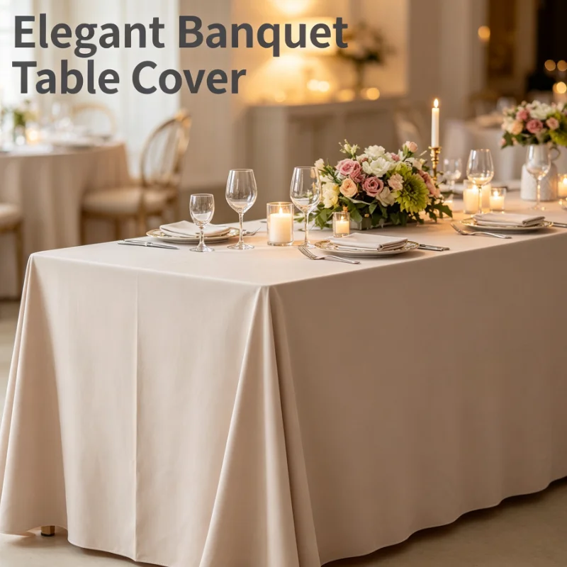Solid Color Rectangular Tablecloth Polyester Table Cover for Wedding Banquet Conference Party Home Dining Decoration
