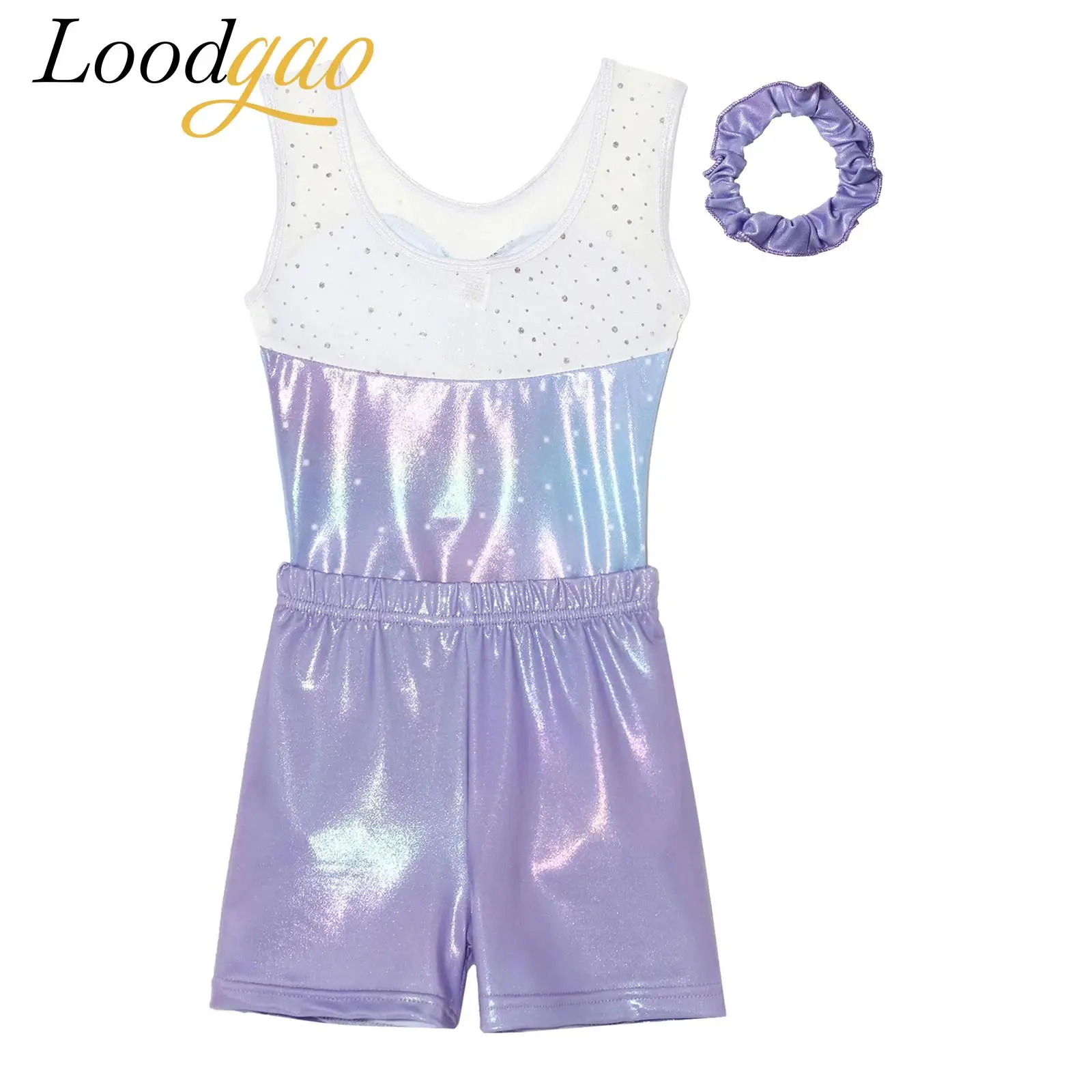 

Rhythmic Gymnastics Outfit for Girls Dancing Snowflake Skating Jumpsuits Kids Metallic Ballet Tutu Dance Leotard Dancewear