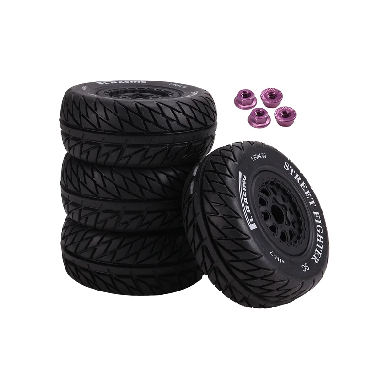 ABBK-4Pcs 110 مللي متر 1/10 دورة قصيرة إطارات شاحنة عجلة الإطارات مع 12 مللي متر عرافة ل Slash Arrma Senton Huanqi 727 Vkar 10Sc Rc سيارة