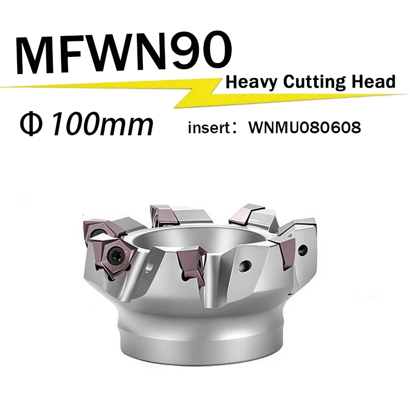

1000mm diameter MFWN 90 degree right angle large cutting flat heavy-duty cutting head, double-sided hexagonal Wnmu080608 insert