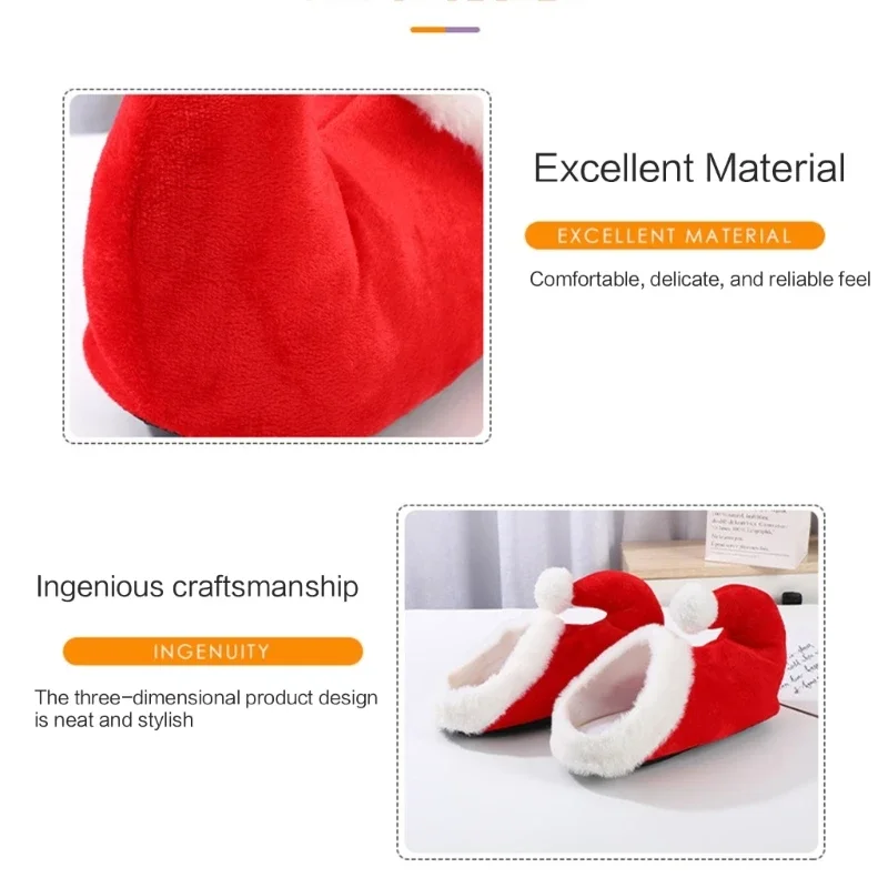 Männer Frauen Weihnachten Schuhe Rot Cartoon Santa Hausschuhe Booties Socken für Festival Party Cosplay Requisiten