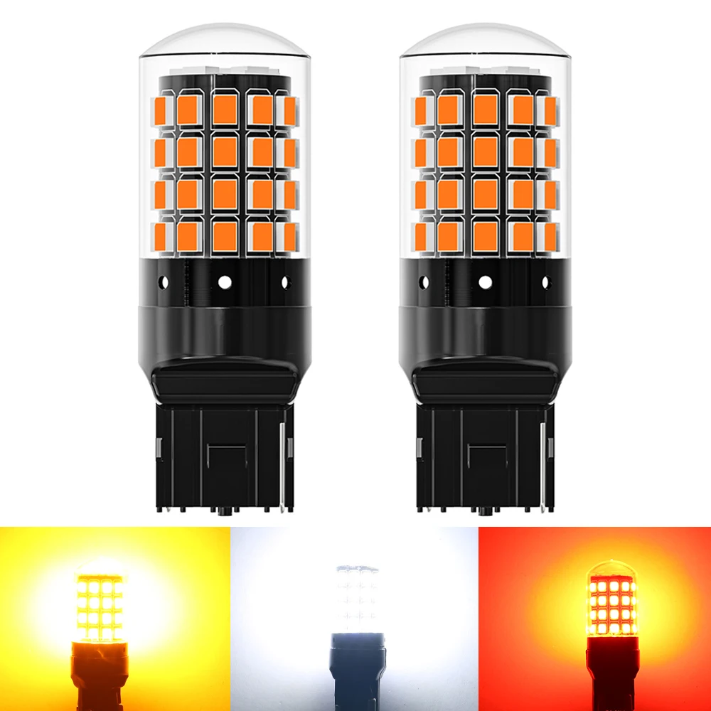 ASLENT 2x T20 LED 7440 WY21W W21W Led Bulbs 7443 W21/5W Led T20 Super Bright 2835SMD Backup Reversing Light for Car Signal Lamp