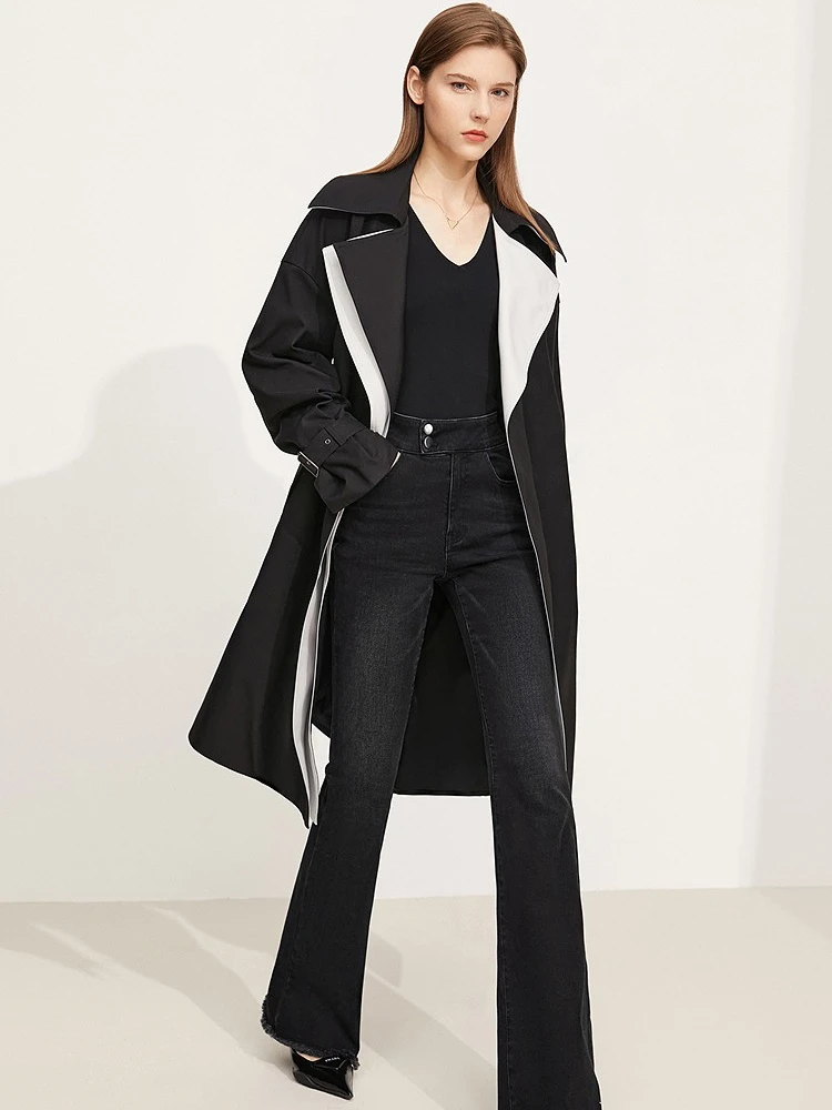 AMII جينز للمرأة 2025 شتاء جديد سليم صالح دافئ متعدد الاستخدامات متوهج السراويل بسيطة ركاب عادية امرأة بنطلون 12344022 #4