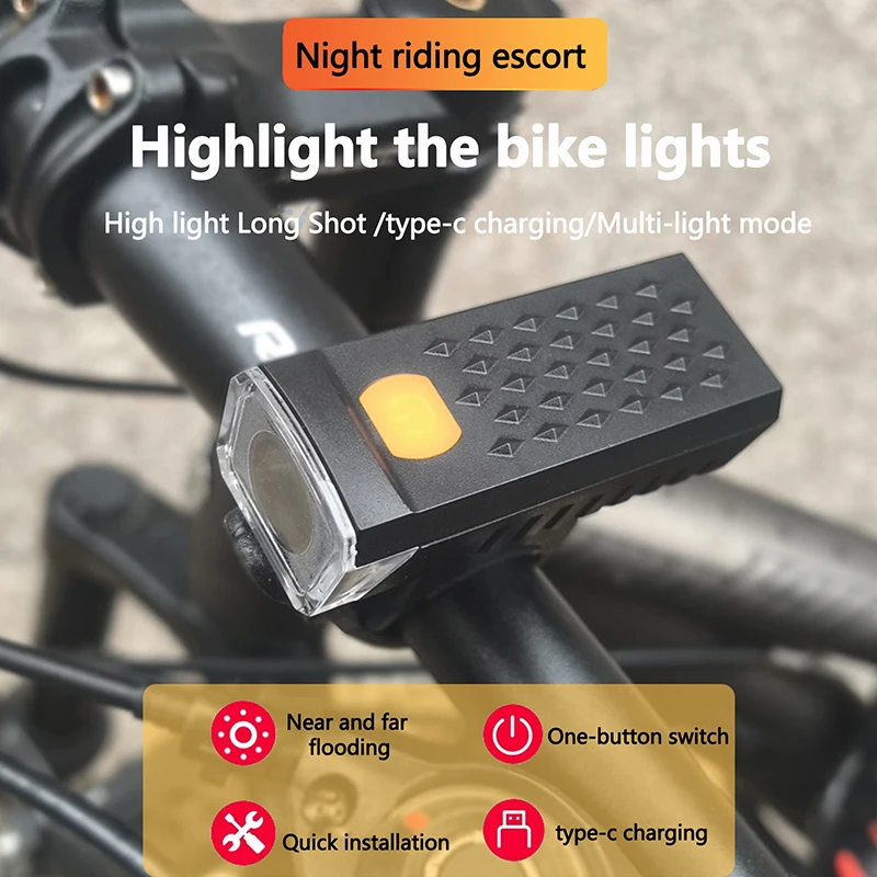 Bike Light Set Bicycle Headlight Taillight Rechargeable Front And Rear Set Bike Flashlight Cycling Lamp Bicycle Accessories