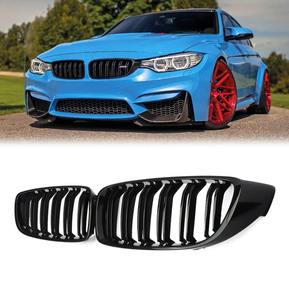 Pair Car Front Kidney Grille Slat M4 Style Grill for BMW F32 F33 F36 F80 F82 2013-2018 Cabriolet Coupe 425i 430i 440i 435i