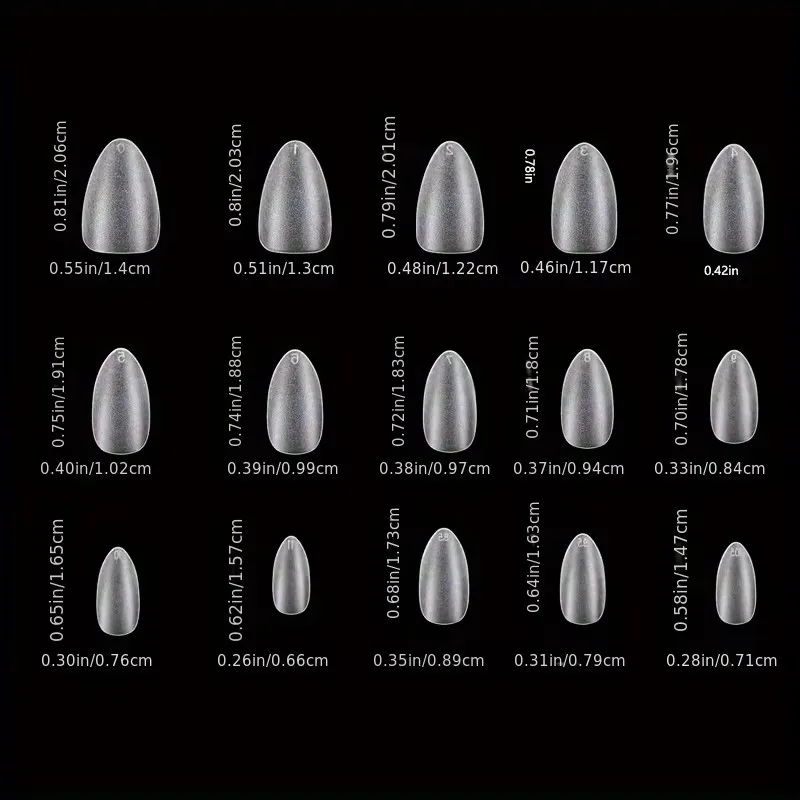 300 Stück Nail Art Press on False Nail Matte Clear Full Cover Sarg Square Almond Short Fake Nail Gel Tips Maniküre Extension Tool – Detail 1