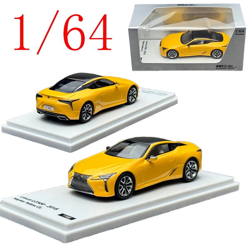 

AR Box Diecast 1/64 Scale Lexus Alloy Model Cars Lexus LC500 2018 Yellow Play Vehicles Toys for Boys Gift Original Box