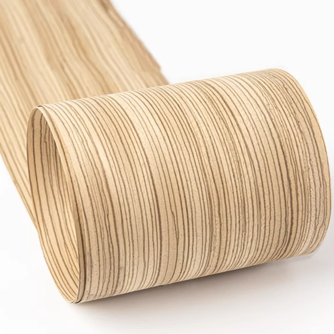 Length:2.5meters Width:180mm Thick:0.5mm Natural Zebrawood Veneer Sheets Furniture DIY Audio Guitar Wall Door Decor material