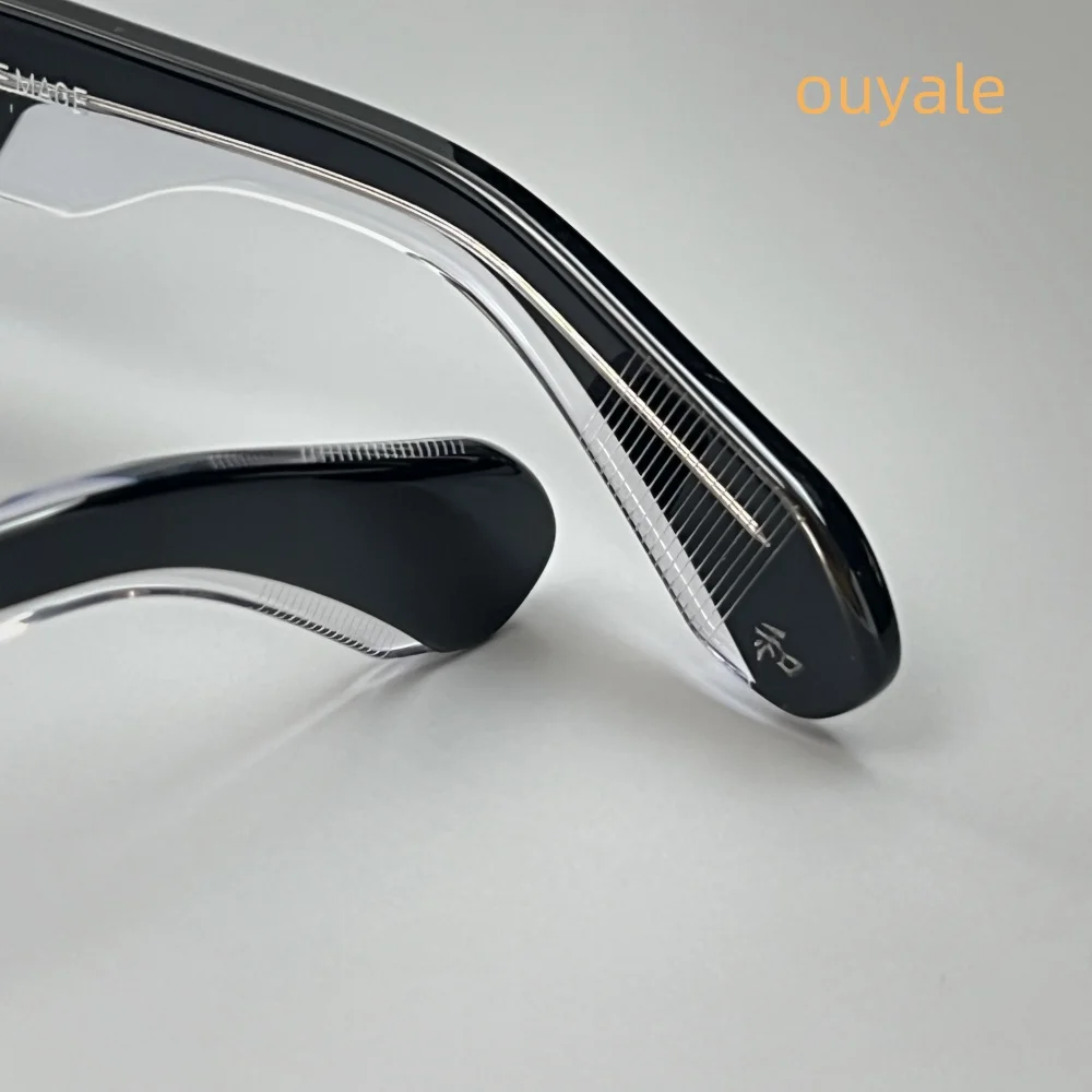 JACQUES ASCARI Occhiali da sole quadrati in acetato da uomo Occhiali da sole firmati con protezione UV400 per viso piccolo