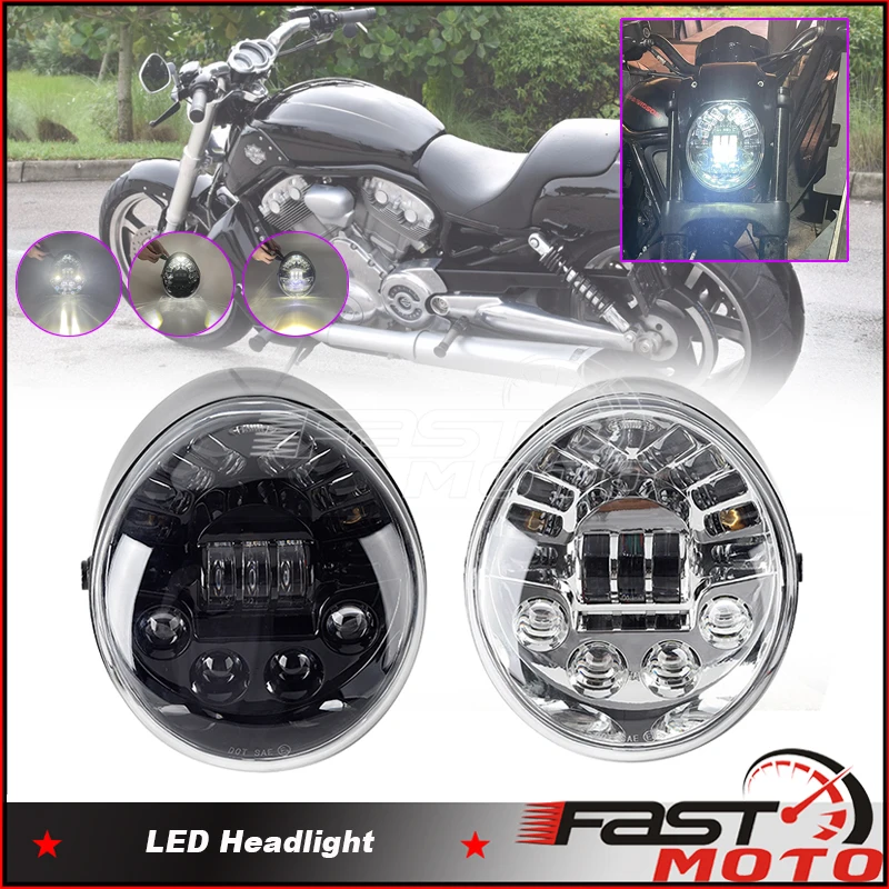 

E9 DOT LED Headlight W/ Daytime Running Light Hi/Lo Beam Front Head Lamp For V-ROD V Rod VRSCA VRSCF VRSC VRSCR 02-17 Headlamp