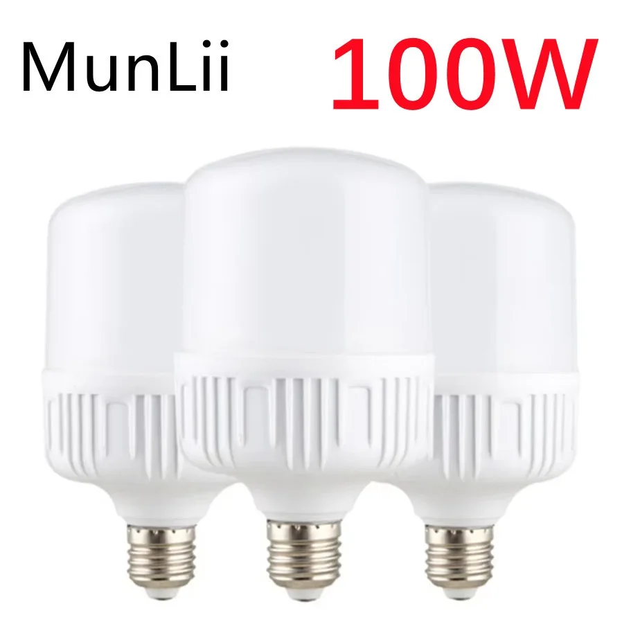 

100W E27 LED Screw Mouth Light 220V Non Flickering High Brightness White Light Eye Protection High Heat Dissipation Light Bulb