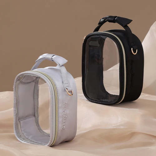 Imagen 2 del producto LIBOER lindo bolso Ita con lazo con placa de inserción extraíble doble transparente Windows bolso de mensajero mujer pequeño bolso de hombro tipo bandolera