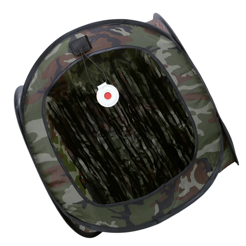 Training Tent Foldable Camouflage With 4 Nylon Clasps Double Mesh Fabric Portable Detachable Mute Shooting Practice Tool For