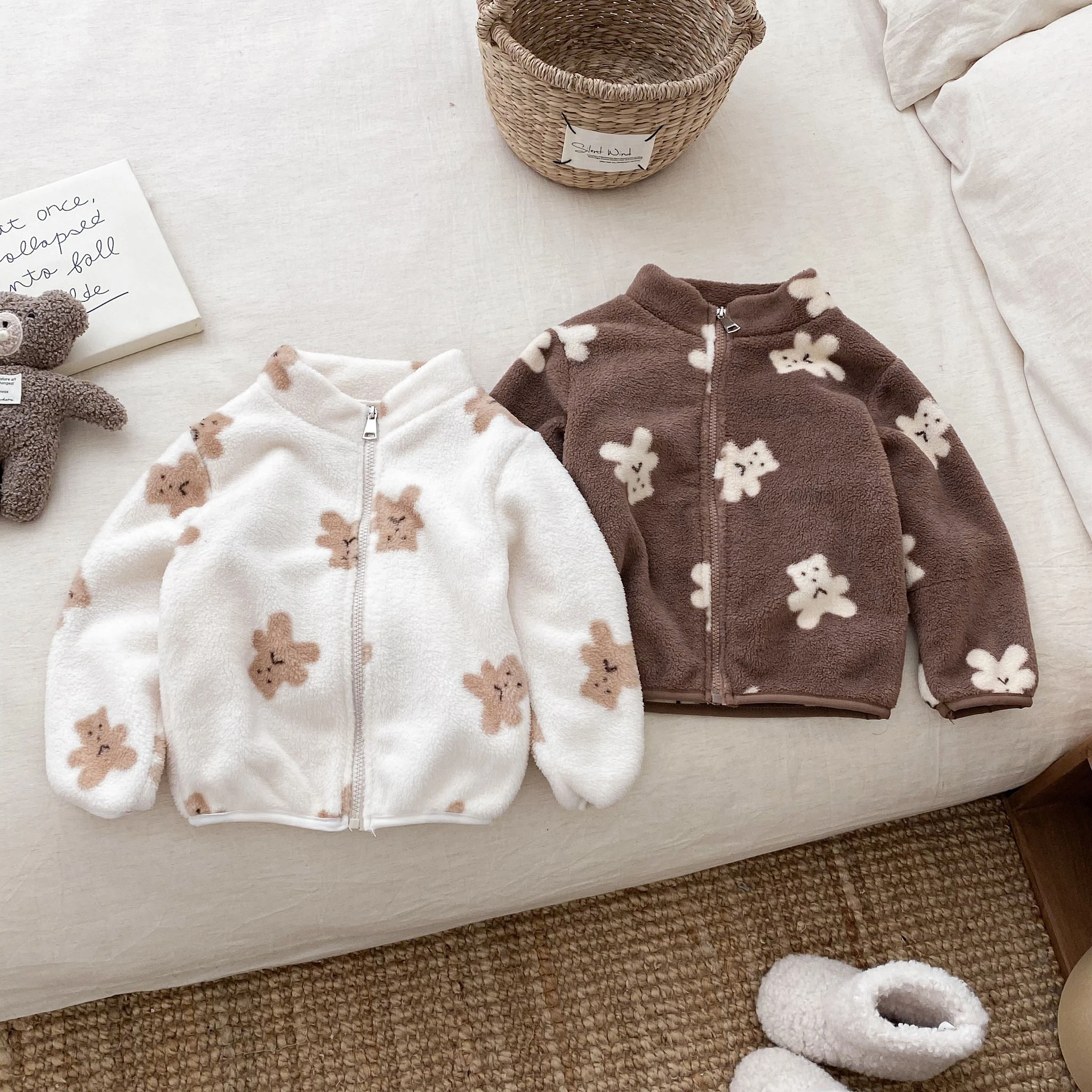 1 2 3 4 5year Children's Clothes Autumn Winter Plush Coats Baby Girl Boy Fashion Casual Cartoon Warm Tops Outerwear Jacket Kids