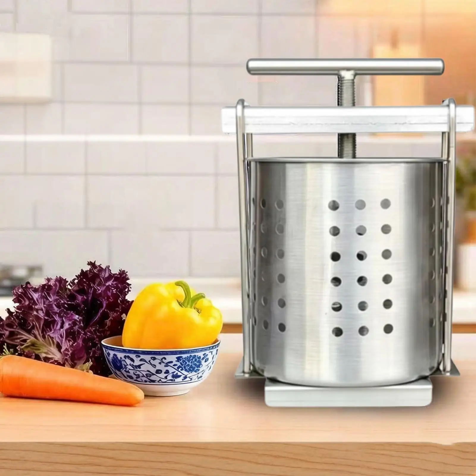 Vegetable Fruit Wine Press Stainless Steel Honey Juicer Hand Press Fruit Squeezer  Home Cooks Parents Chefs Beekeepers Holiday