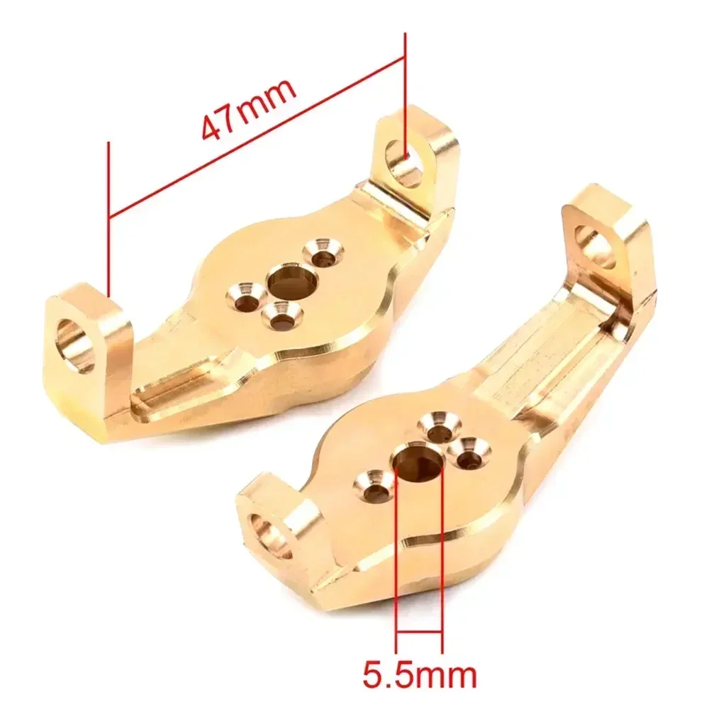 頑丈な真ちゅう製フロントハブキャリア、trxs trx4 1/10 rc用クローラーカウンターウェイト、1ペア