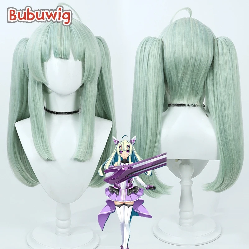 

Bubuwig Synthetic Hair Yuri Amakubo Cosplay Wigs X-STIA Yuri Amakubo YOkima Kouji 62cm Long Green Ponytail Wig Heat Resistant