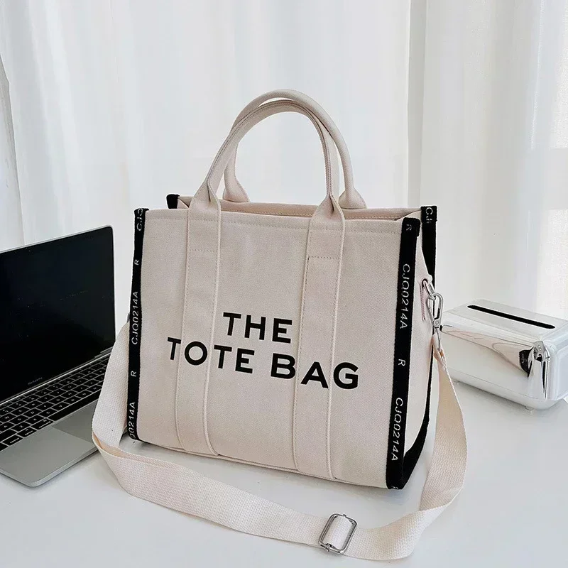 Tote Bag Fashion Canvas Women Luxury Designer borse a tracolla Zipper Black Ladies Crossbody Bags grandi borse per la spesa bianche