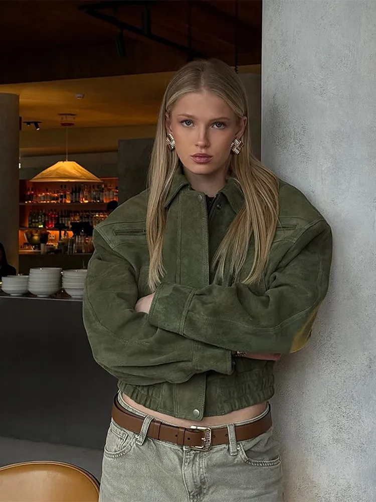 

Biker Jackets Womens Jacket Oversize Women Winter Leather Herringbone Padded Thickened Fluffy Fuzzy Warmth Relaxed Sexy Off-Road