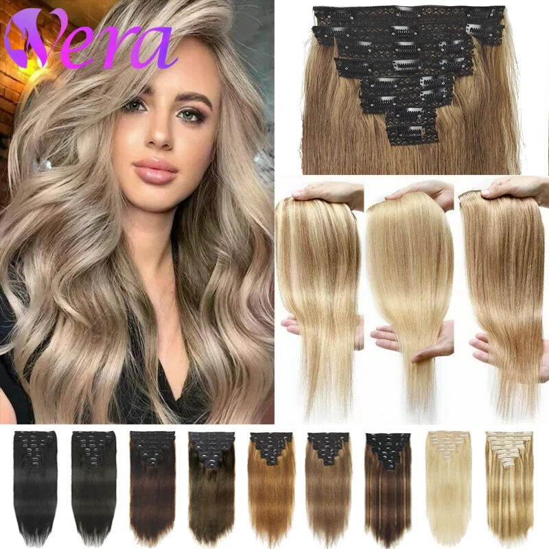 8 Stück Clip in Haar verlängerungen #8 asch braun echtes menschliches Haar 16-26 Zoll 120g 240g remy menschliche Haar verlängerungen Clip-Ins für Frauen