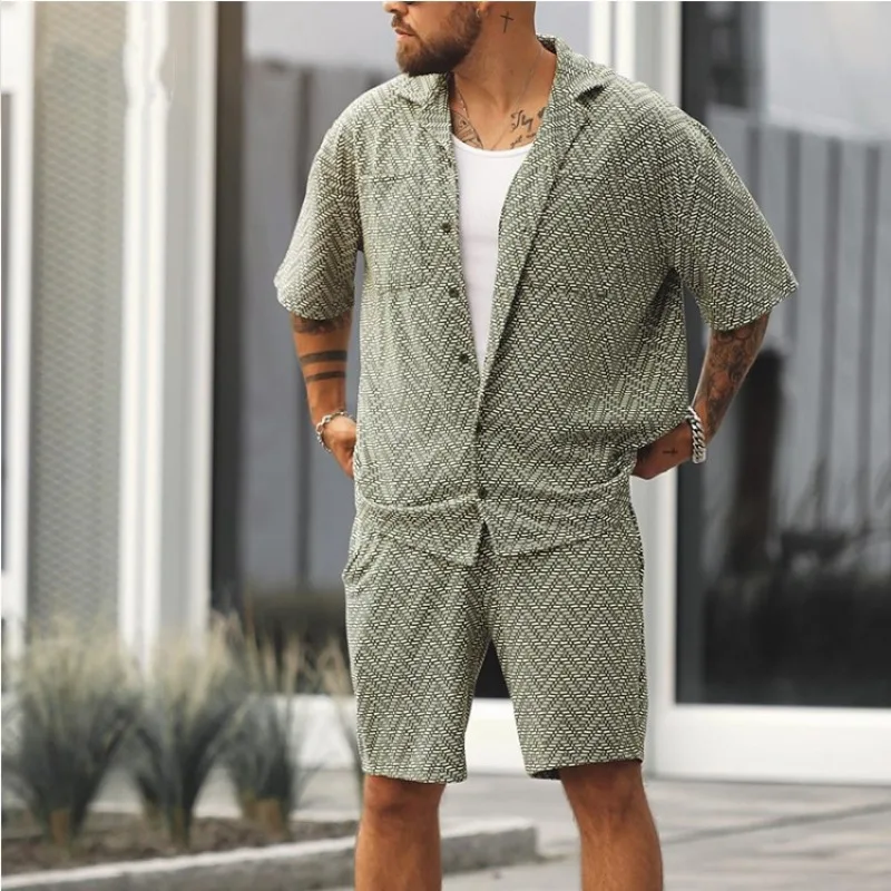 Spring and Summer Casual Shirt Shorts Sports Suit