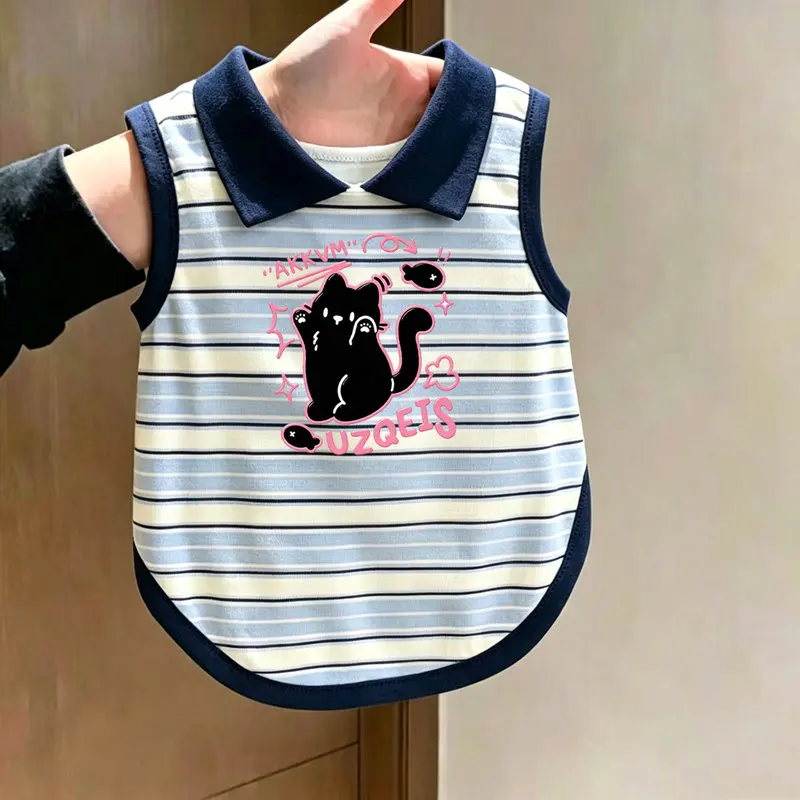 Summer cats and dogsPOLOStriped Collar Vest