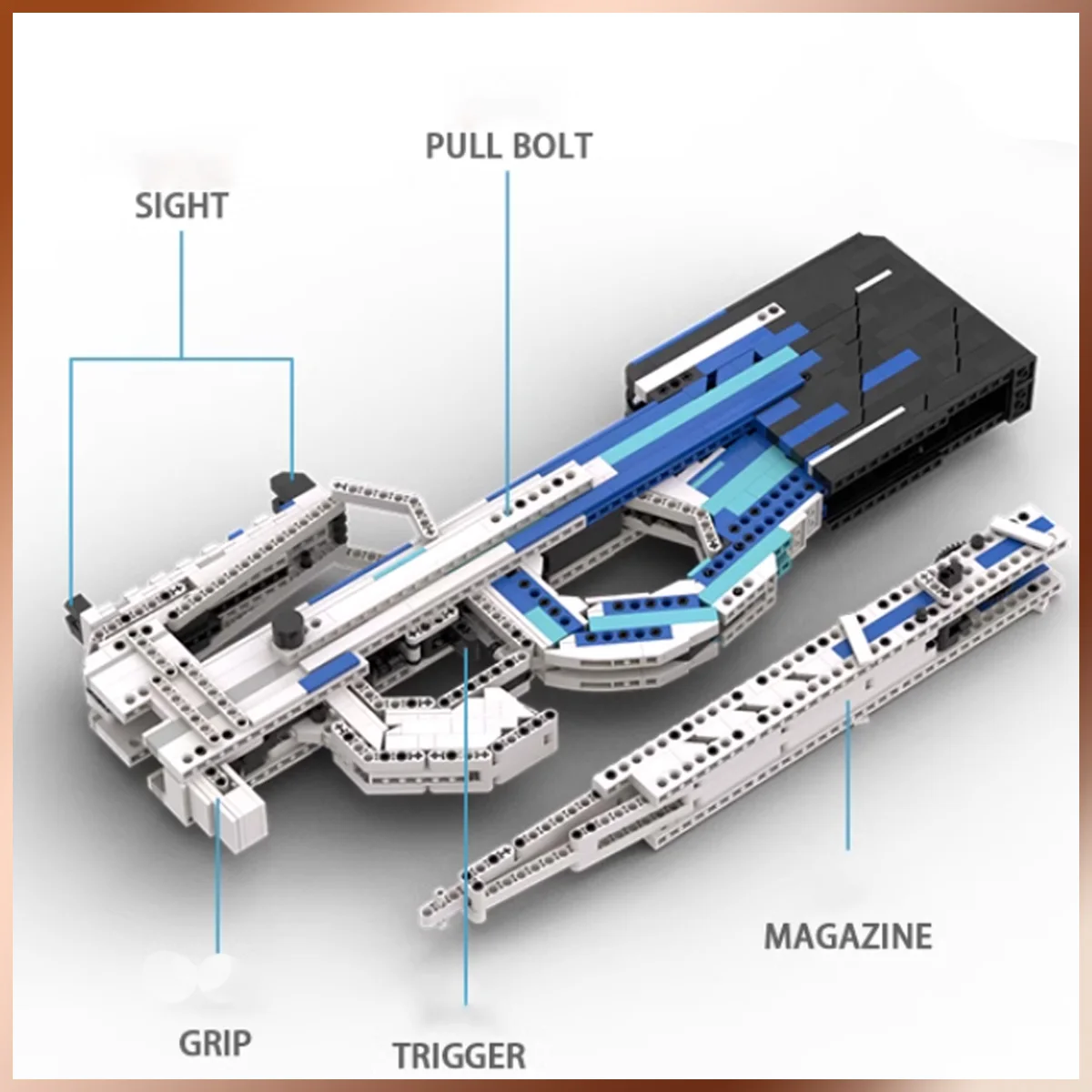 P90 Submachine Gun Assembly Matching Building toy Rainbow Six simulate Display building block gun Model Boy Toys Birthday Gifts