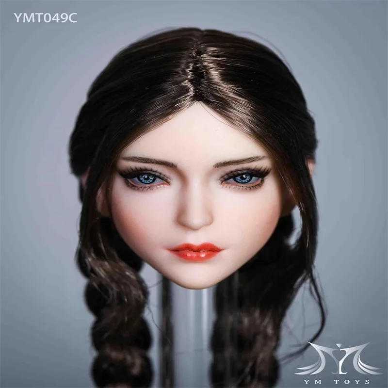 Original Genuine YMTOYS YMT049 1/6 Female Soldier Sweet Girl Hair Planting Head Carving Model For 12'' Action Figure In Stock