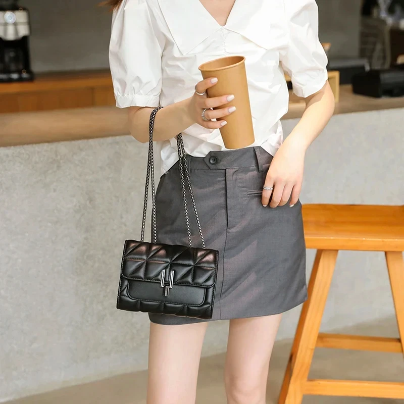 Lingge bag chain bag single shoulder bag diagonal cross style crossbody bag for women image 5