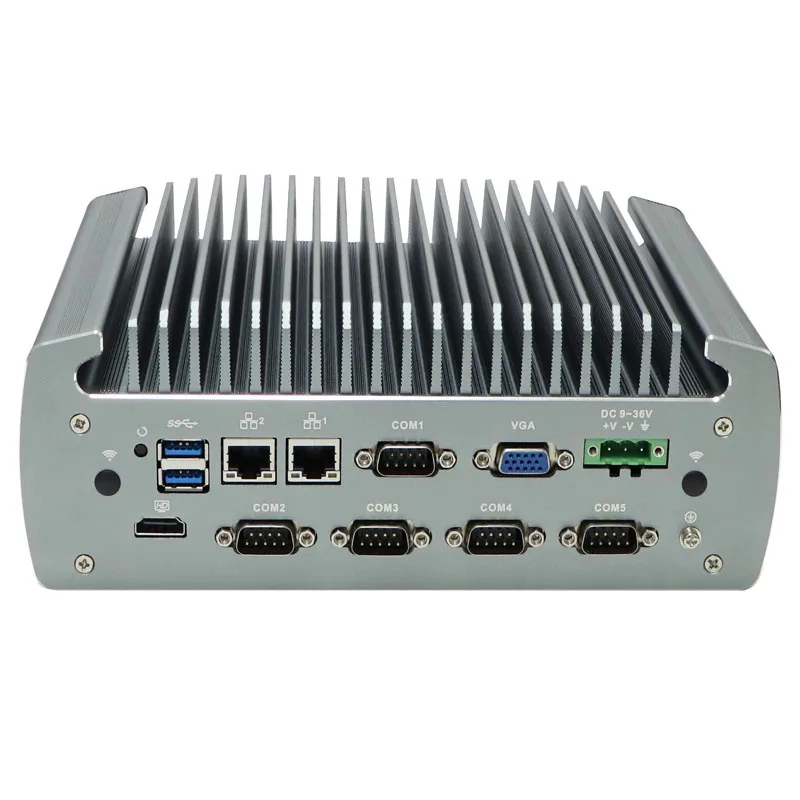 Partaker Fanless Industrial PC i5-7360U Dual LAN VGA/HD 6COM 9-36V มินิคอมพิวเตอร์