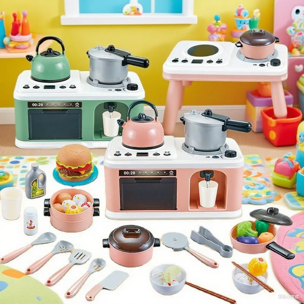Juego de juguetes de cocina para niños, Kit de accesorios de cocina para jugar en casa con ollas, comida de imitación, juguete de cocina, regalos para el Día de los niños pequeños