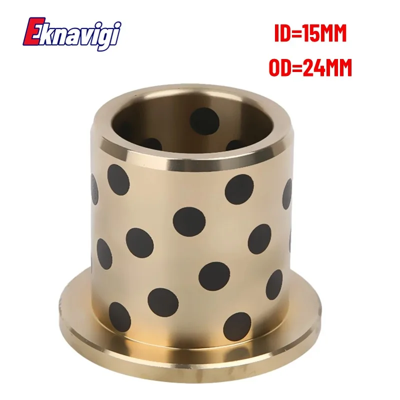 

1PCS Inner Diameter 15MM JFB Graphite Copper Sleeve Self-lubricating Bearing Flanged Sleeve Copper Bushing Wear Resistant