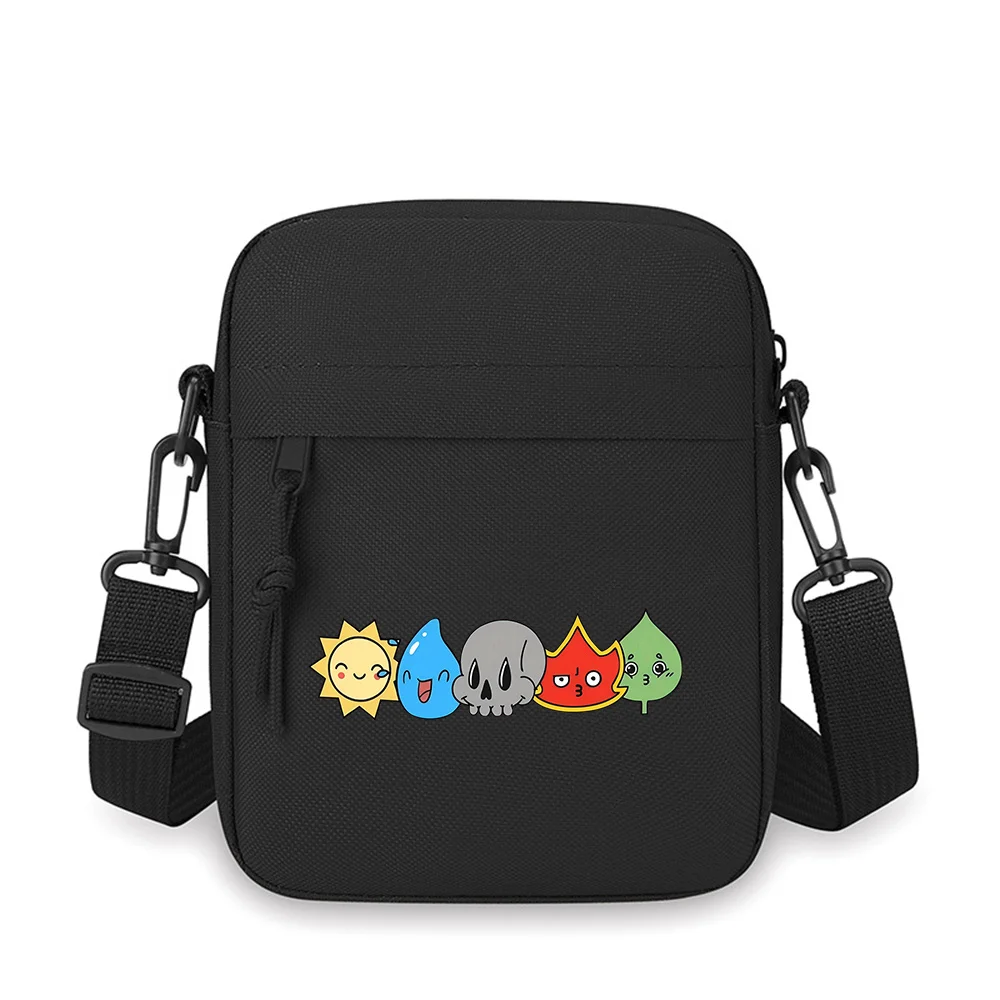 Sun Water Skull Fire Leaf Elements Men Crossbody Bag Single Shoulder Women Cartoon Anime Film Printing Design Unisex